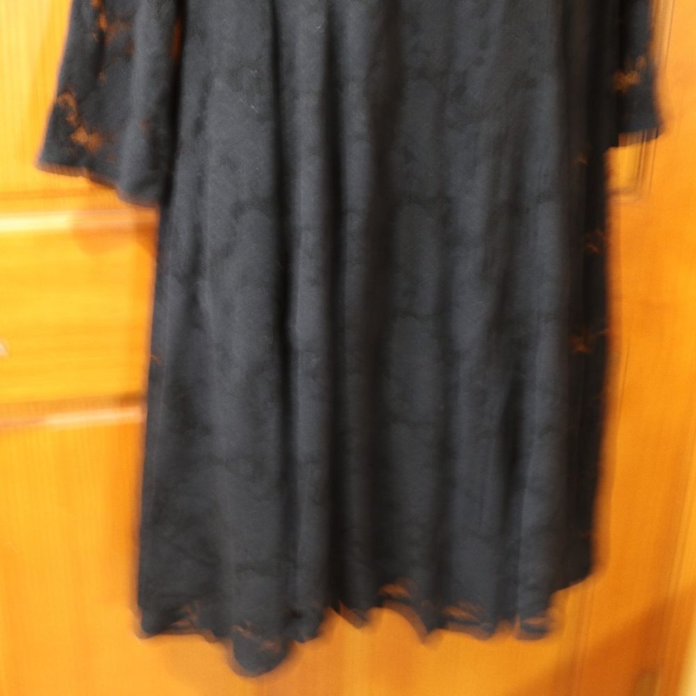 Torrid Plus Size 2X Black Lace Skater Dress - Flared Long Sleeve Gothic - Picture 8 of 10